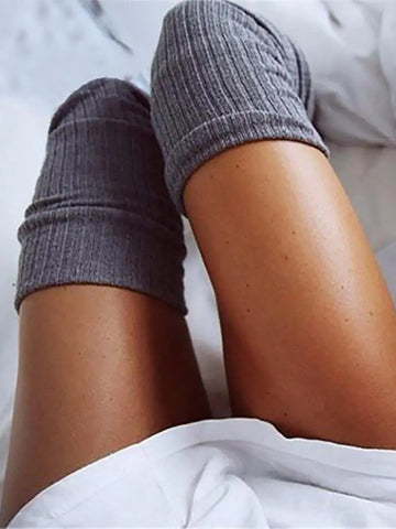 Airchics chaussette haute unicolore femme casual mode automne hiver